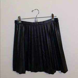J Crew faux-leather pleated skirt